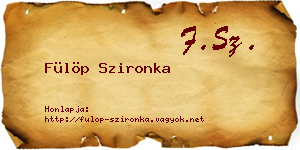 Fülöp Szironka névjegykártya