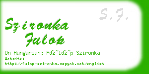 szironka fulop business card